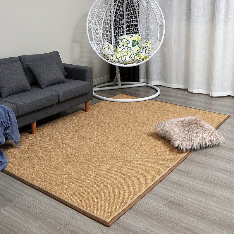 Brown Solid Color Rug Sisal Rural Rug Pet Friendly Washable Non-Slip Area Rug for Living Room Clearhalo 'Area Rug' 'Rug' 1811259