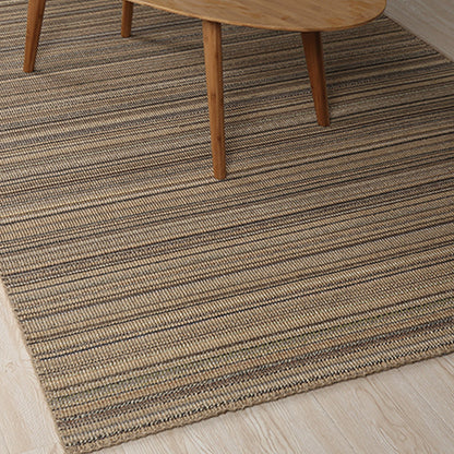 Brown Living Room Rug Countryside Striped Pattern Rug Jute Washable Anti-Slip Backing Pet Friendly Carpet Brown Clearhalo 'Area Rug' 'Rug' 1811280