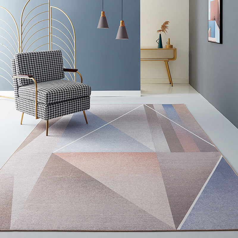 Modernist Geometric Pattern Rug Pink Polyester Rug Non-Slip Pet Friendly Washable Are Rug for Living Room Pink 4'7" x 6'7" Clearhalo 'Area Rug' 'Rug' 1811299