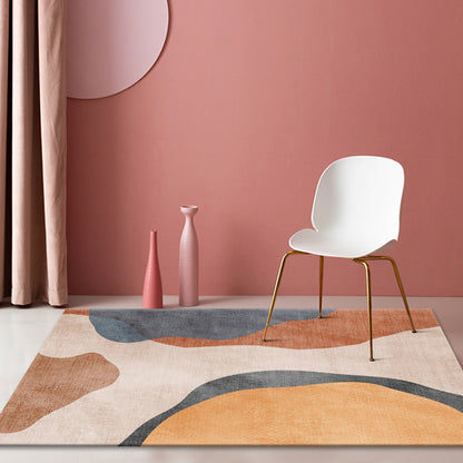 Multicolor Bedroom Rug Contemporary Colorblock Rug Polyester Washable Anti-Slip Backing Pet Friendly Carpet Brown Clearhalo 'Area Rug' 'Rug' 1811386