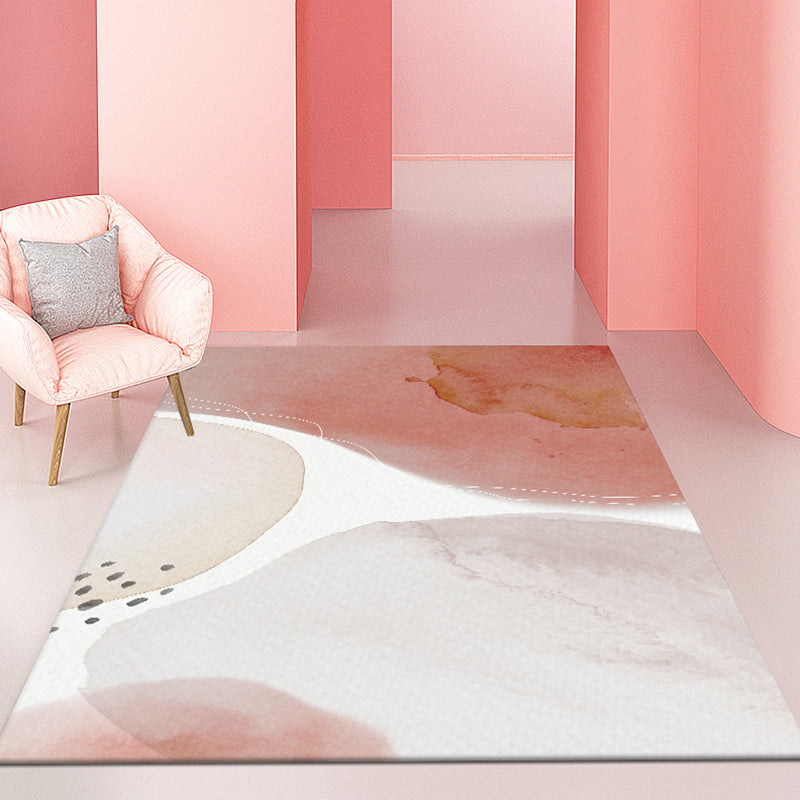 Multicolor Bedroom Rug Contemporary Colorblock Rug Polyester Washable Anti-Slip Backing Pet Friendly Carpet Red Clearhalo 'Area Rug' 'Rug' 1811393