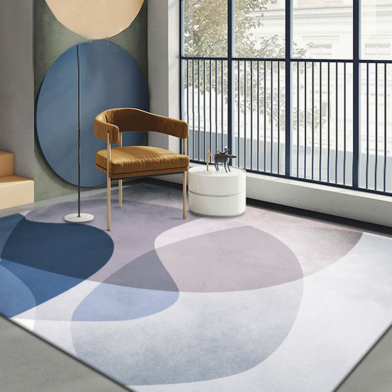 Multicolor Bedroom Rug Contemporary Colorblock Rug Polyester Washable Anti-Slip Backing Pet Friendly Carpet Blue Clearhalo 'Area Rug' 'Rug' 1811396