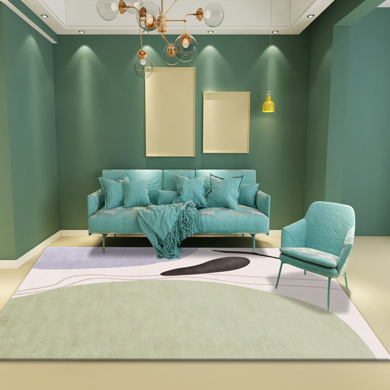 Multicolor Bedroom Rug Contemporary Colorblock Rug Polyester Washable Anti-Slip Backing Pet Friendly Carpet Green Clearhalo 'Area Rug' 'Rug' 1811397