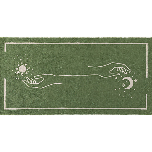 Green Bedroom Rug Minimalist Abstract Rug Polyester Washable Anti-Slip Backing Pet Friendly Carpet Clearhalo 'Area Rug' 'Rug' 1811478