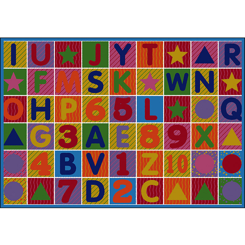 Multicolor Letter Pattern Rug Polyester Kids Rug Pet Friendly Washable Non-Slip Area Rug for Bedroom Clearhalo 'Area Rug' 'Rug' 1811516