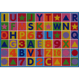 Multicolor Letter Pattern Rug Polyester Kids Rug Pet Friendly Washable Non-Slip Area Rug for Bedroom Clearhalo 'Area Rug' 'Rug' 1811516