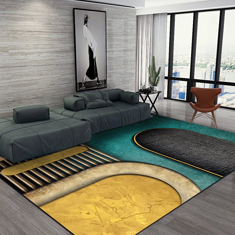 Multicolor Bedroom Rug Contemporary Colorblock Rug Polyester Washable Anti-Slip Backing Pet Friendly Carpet Clearhalo 'Area Rug' 'Rug' 1811562
