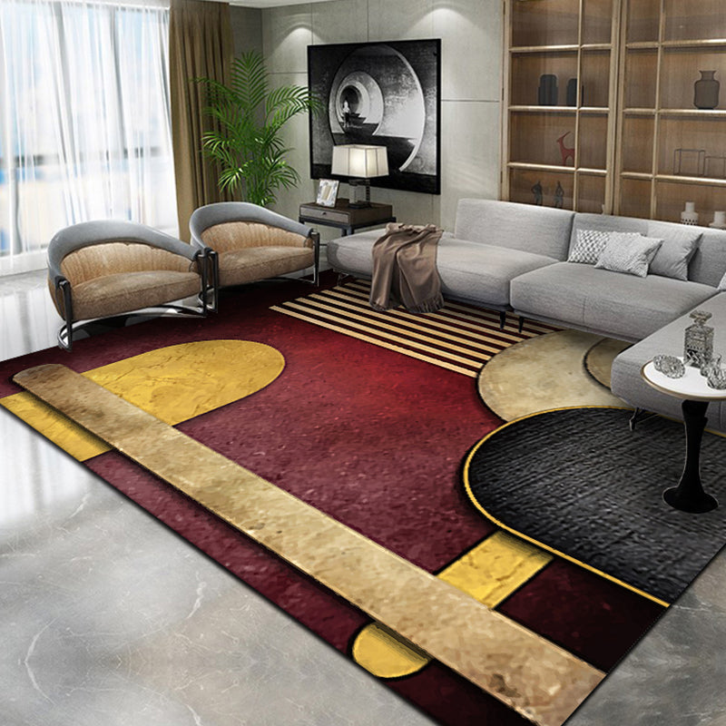 Multicolor Bedroom Rug Contemporary Colorblock Rug Polyester Washable Anti-Slip Backing Pet Friendly Carpet Clearhalo 'Area Rug' 'Rug' 1811563