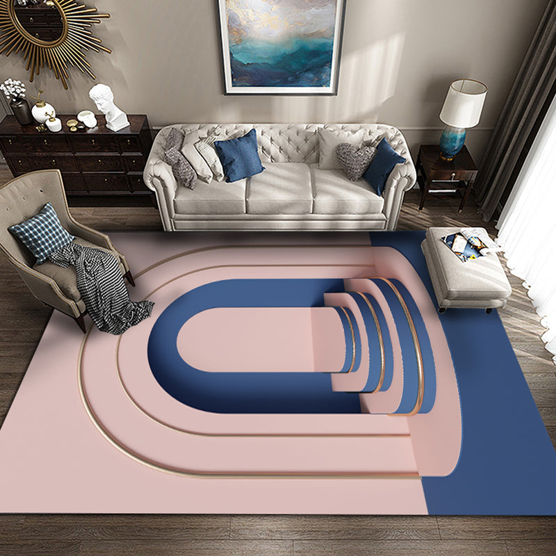Multicolor Bedroom Rug Contemporary Colorblock Rug Polyester Washable Anti-Slip Backing Pet Friendly Carpet Clearhalo 'Area Rug' 'Rug' 1811564