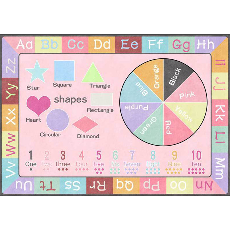 Multicolor Nursery Rug Kids Letter and Geometric Pattern Rug Polyester Washable Anti-Slip Backing Pet Friendly Carpet Clearhalo 'Area Rug' 'Rug' 1811600