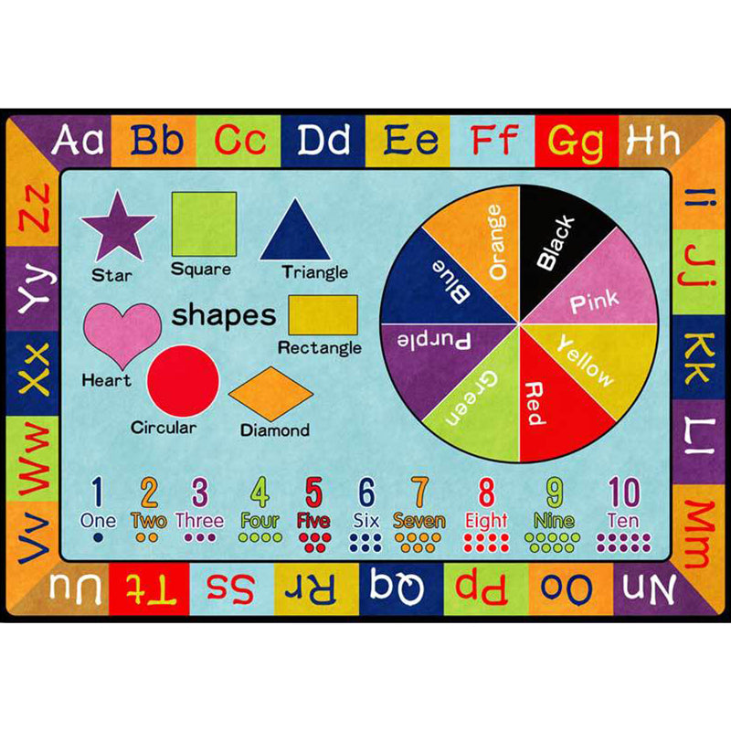 Multicolor Nursery Rug Kids Letter and Geometric Pattern Rug Polyester Washable Anti-Slip Backing Pet Friendly Carpet Clearhalo 'Area Rug' 'Rug' 1811608