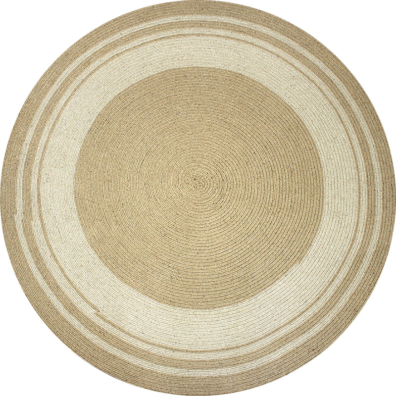 Brown Bedroom Rug Rustic Circles Pattern Rug Sisal Washable Anti-Slip Backing Pet Friendly Carpet Clearhalo 'Area Rug' 'Rug' 1811654