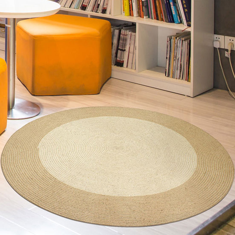 Brown Bedroom Rug Rustic Circles Pattern Rug Sisal Washable Anti-Slip Backing Pet Friendly Carpet Brown Clearhalo 'Area Rug' 'Rug' 1811659