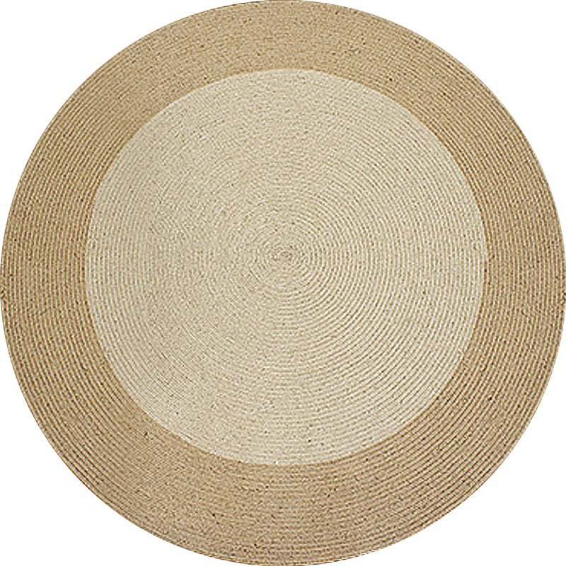 Brown Bedroom Rug Rustic Circles Pattern Rug Sisal Washable Anti-Slip Backing Pet Friendly Carpet Clearhalo 'Area Rug' 'Rug' 1811661