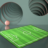 Green Football Field Pattern Rug Polyester Kids Rug Pet Friendly Washable Non-Slip Area Rug for Bedroom Clearhalo 'Area Rug' 'Rug' 1811670