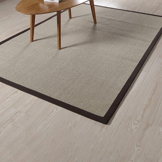 Rustic Solid Color Rug Brown Sisal Rug Non-Slip Pet Friendly Washable Are Rug for Living Room