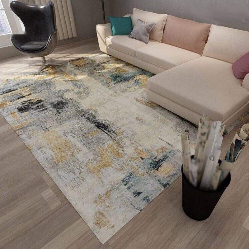 Multicolor Bedroom Rug Industrial Abstract Rug Polyester Washable Anti-Slip Backing Pet Friendly Carpet Beige Clearhalo 'Area Rug' 'Rug' 1811721