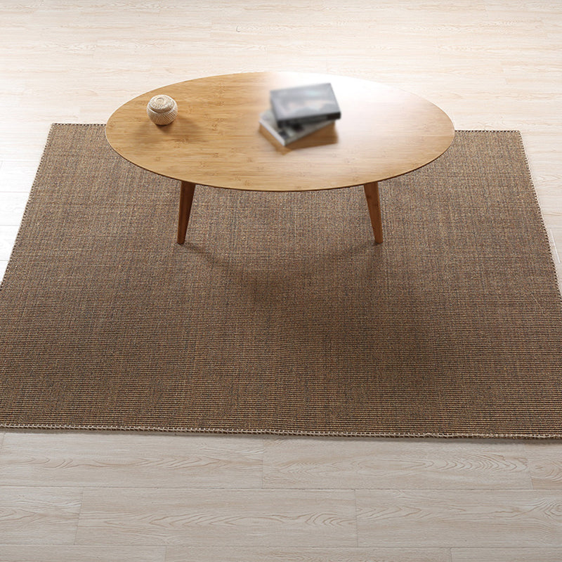 Brown Bedroom Rug Countryside Striped Pattern Rug Jute Washable Anti-Slip Backing Pet Friendly Carpet Brown Clearhalo 'Area Rug' 'Rug' 1811724