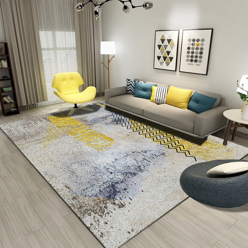 Creative Abstract Rug Multicolor Industrial Rug Polyester Pet Friendly Washable Non-Slip Area Rug for Living Room Yellow Clearhalo 'Area Rug' 'Rug' 1811763