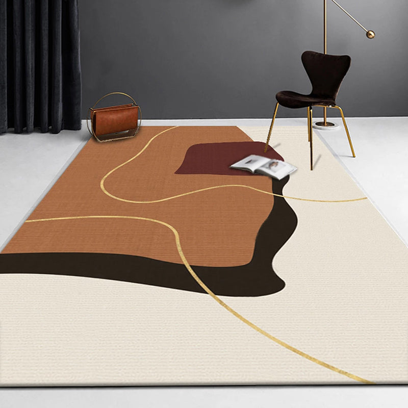 Multicolor Living Room Rug Minimalist Colorblock Rug Polyester Washable Anti-Slip Backing Pet Friendly Carpet Apricot Clearhalo 'Area Rug' 'Modern' 'Rugs' Rug' 1811803
