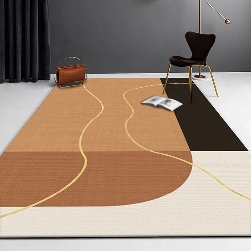Multicolor Living Room Rug Minimalist Colorblock Rug Polyester Washable Anti-Slip Backing Pet Friendly Carpet Dark Yellow Clearhalo 'Area Rug' 'Modern' 'Rugs' Rug' 1811804