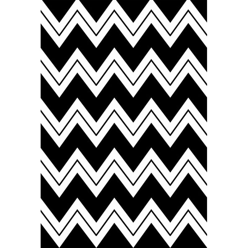 Stylish Geometric Pattern Rug Black and White Modern Rug Polyester Pet Friendly Washable Non-Slip Area Rug for Bedroom Clearhalo 'Area Rug' 'Modern' 'Rugs' Rug' 1811910