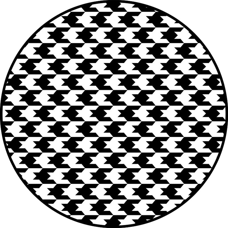Stylish Houndstooth Pattern Rug Black and White Modern Rug Polyester Pet Friendly Washable Non-Slip Area Rug for Bedroom Clearhalo 'Area Rug' 'Modern' 'Rugs' Rug' 1811926