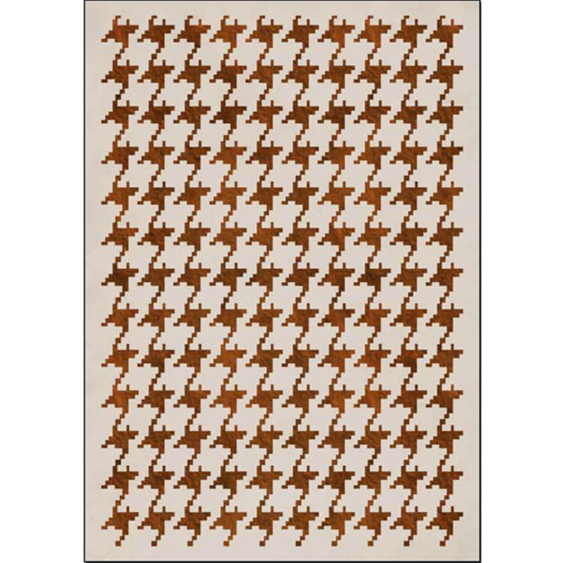 Modernist Houndstooth Pattern Rug Orange Red Polyester Rug Non-Slip Pet Friendly Washable Are Rug for Bedroom Clearhalo 'Area Rug' 'Modern' 'Rugs' Rug' 1811950