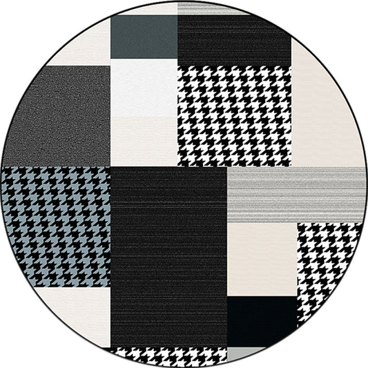 Stylish Geometric Pattern Rug with Houndstooth Black Modern Rug Polyester Pet Friendly Washable Non-Slip Area Rug for Bedroom Clearhalo 'Area Rug' 'Modern' 'Rugs' Rug' 1811958