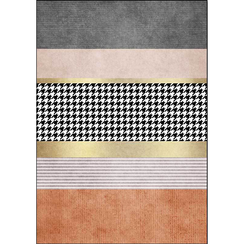 Modernist Houndstooth Pattern Rug Orange Polyester Rug Non-Slip Pet Friendly Washable Are Rug for Bedroom Clearhalo 'Area Rug' 'Modern' 'Rugs' Rug' 1811982