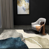 Creative Colorblock Rug Multicolor Modern Rug Polyester Pet Friendly Washable Non-Slip Area Rug for Bedroom Apricot