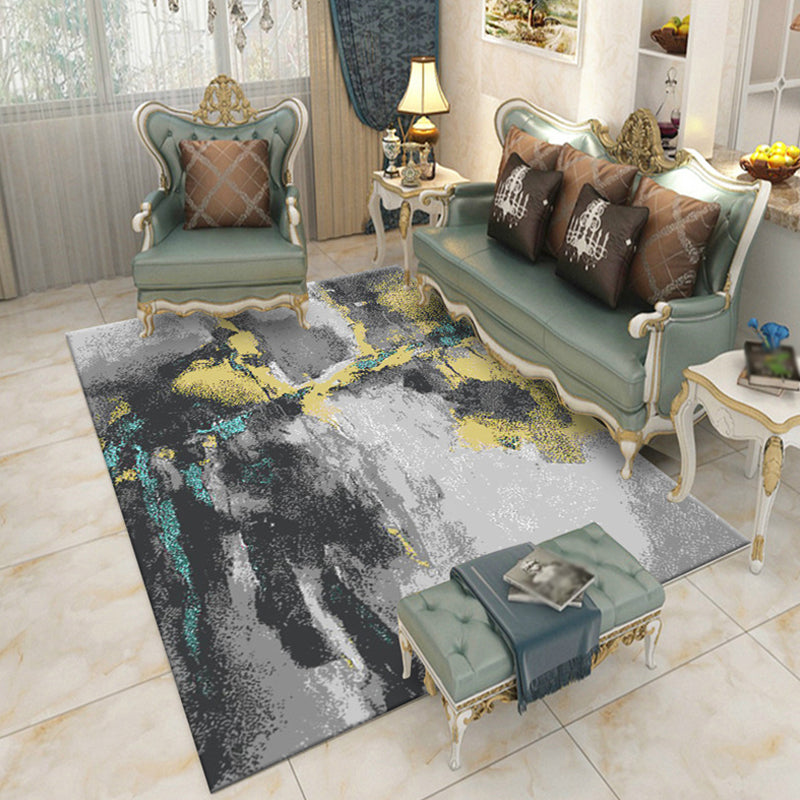 Industrial Colorblock Rug Multicolor Polyester Rug Non-Slip Pet Friendly Washable Are Rug for Bedroom Black Clearhalo 'Area Rug' 'Rug' 1812158