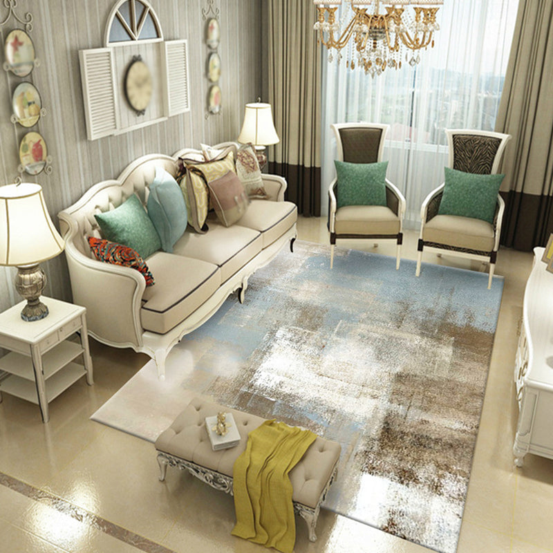 Creative Watercolor Pattern Rug Multicolor Industrial Rug Polyester Pet Friendly Washable Non-Slip Area Rug for Bedroom Brown Clearhalo 'Area Rug' 'Rug' 1812165