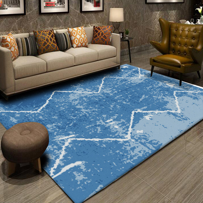 Multicolor Abstract Striped Pattern Rug Polyester Industrial Rug Pet Friendly Washable Non-Slip Area Rug for Living Room Blue Clearhalo 'Area Rug' 'Rug' 1812175