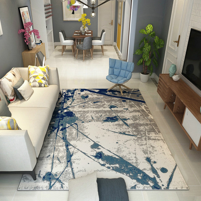 Multicolor Living Room Rug Industrial Watercolor Pattern Rug Polyester Washable Anti-Slip Backing Pet Friendly Carpet Blue Clearhalo 'Area Rug' 'Rug' 1812184