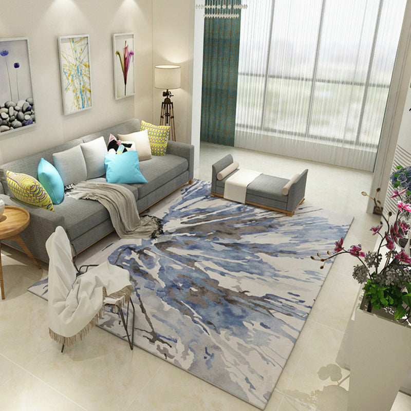 Multicolor Living Room Rug Industrial Watercolor Pattern Rug Polyester Washable Anti-Slip Backing Pet Friendly Carpet Light Blue Clearhalo 'Area Rug' 'Rug' 1812185