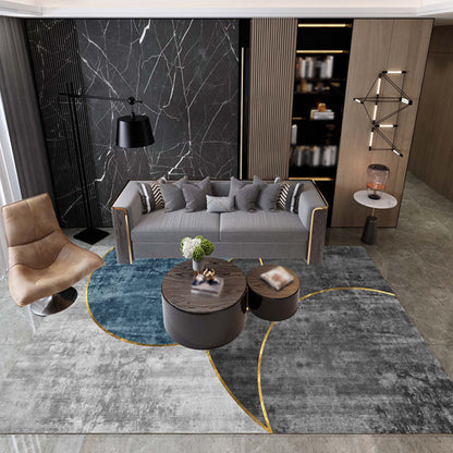 Multicolor Living Room Rug Industrial Abstract Rug Polyester Washable Anti-Slip Backing Pet Friendly Carpet Black Clearhalo 'Area Rug' 'Rug' 1812219