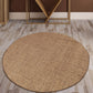 Brown Living Room Rug Rustic Circles Pattern Rug Sisal Washable Anti-Slip Backing Pet Friendly Carpet Brown Clearhalo 'Area Rug' 'Rug' 1812245