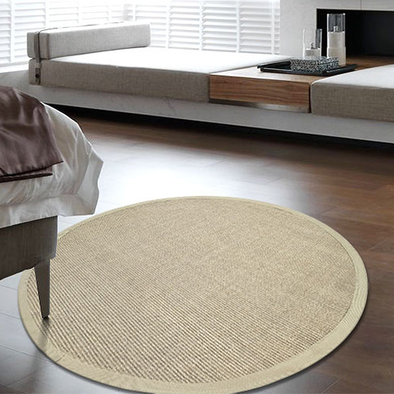 Brown Living Room Rug Rustic Circles Pattern Rug Sisal Washable Anti-Slip Backing Pet Friendly Carpet Beige Clearhalo 'Area Rug' 'Rug' 1812246