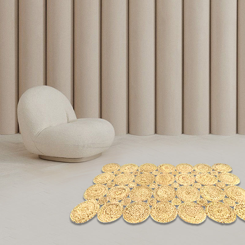 Countryside Solid Color Rug Beige and Yellow Jute Rug Non-Slip Pet Friendly Washable Are Rug for Study Beige Clearhalo 'Area Rug' 'Rug' 1812253