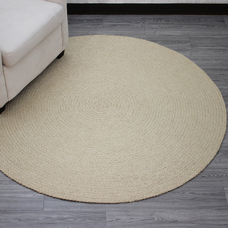 Casual Plain Rug Beige Rural Rug Jute Pet Friendly Washable Non-Slip Area Rug for Decoration Beige Clearhalo 'Area Rug' 'Rug' 1812256