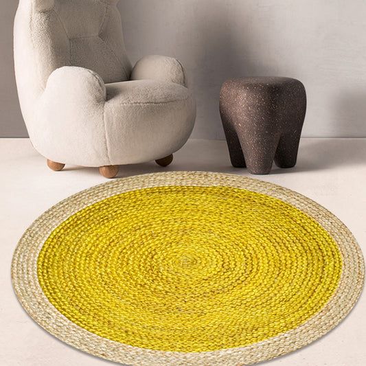 Green and Yellow Circles Rug Sisal Rural Rug Pet Friendly Washable Non-Slip Area Rug for Bedroom Clearhalo 'Area Rug' 'Rug' 1812268