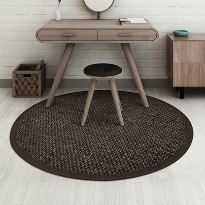 Countryside Solid Color Rug Black Jute Rug Non-Slip Pet Friendly Washable Are Rug for Study Black Clearhalo 'Area Rug' 'Rug' 1812276