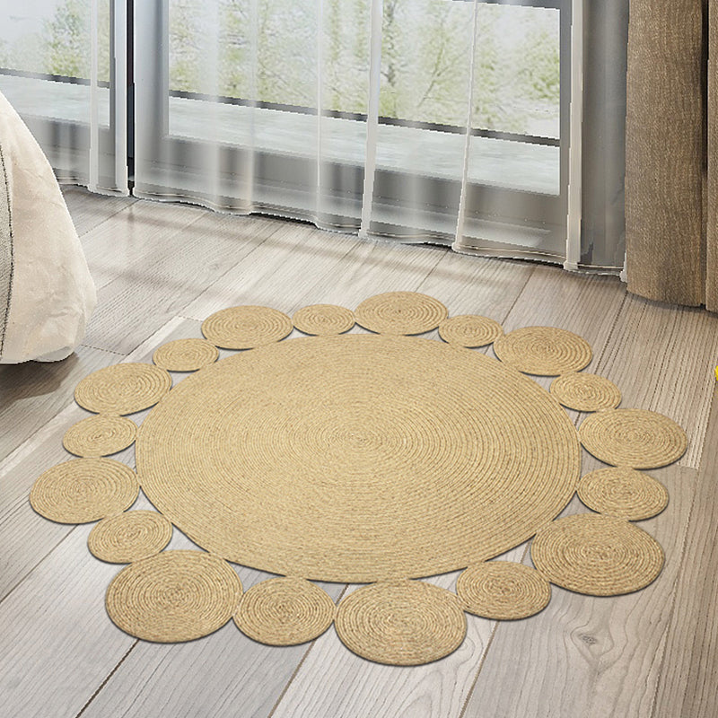 Countryside Solid Color Rug Khaki Jute Rug Non-Slip Pet Friendly Washable Are Rug for Study Khaki Clearhalo 'Area Rug' 'Rug' 1812300