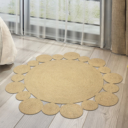 Countryside Solid Color Rug Khaki Jute Rug Non-Slip Pet Friendly Washable Are Rug for Study Khaki Clearhalo 'Area Rug' 'Rug' 1812300
