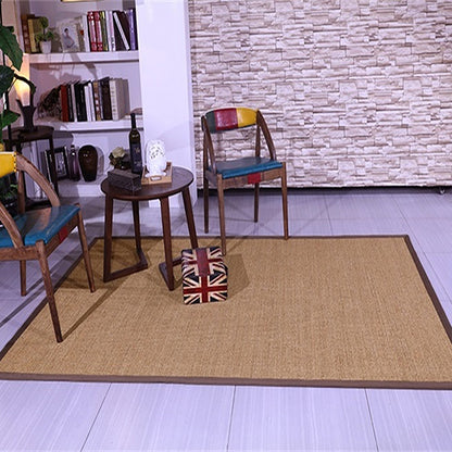 Brown Solid Color Rug Sisal Rural Rug Pet Friendly Washable Non-Slip Area Rug for Bedroom Brown Clearhalo 'Area Rug' 'Rug' 1812314