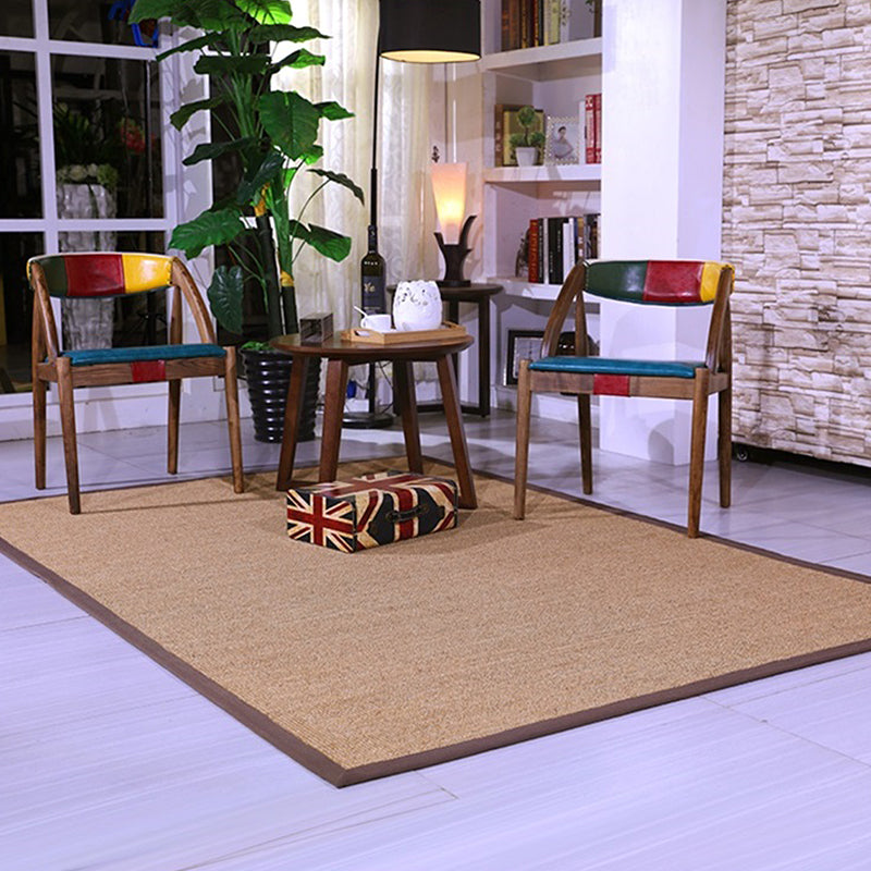 Brown Solid Color Rug Sisal Rural Rug Pet Friendly Washable Non-Slip Area Rug for Bedroom Clearhalo 'Area Rug' 'Rug' 1812315