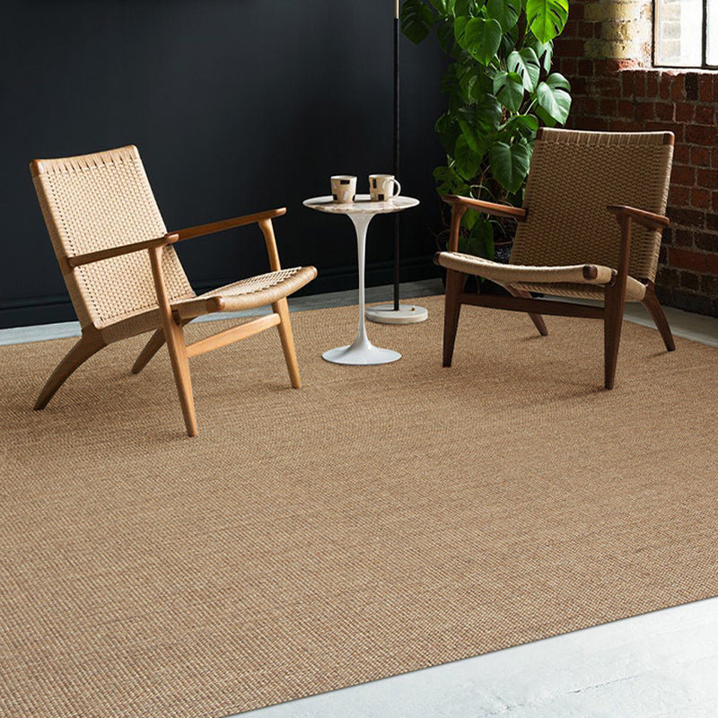 Brown Living Room Rug Rustic Solid Color Rug Sisal Washable Anti-Slip Backing Pet Friendly Carpet Clearhalo 'Area Rug' 'Rug' 1812349