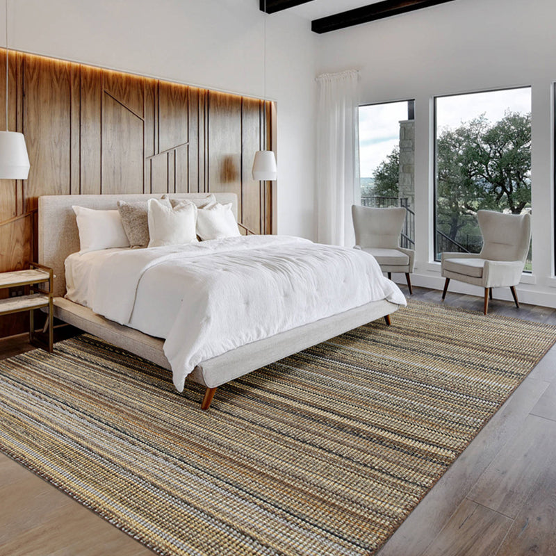 Countryside Striped Pattern Rug Brown Jute Rug Non-Slip Pet Friendly Washable Are Rug for Study Brown Clearhalo 'Area Rug' 'Rug' 1812353