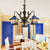 Small House Pendant Chandelier 3 Lights Stained Glass Tiffany Hanging Fixture in Clear/Blue Blue Clearhalo 'Ceiling Lights' 'Chandeliers' 'Clear' 'Close To Ceiling Lights' 'Industrial' 'Middle Century Chandeliers' 'Modern' 'Tiffany Chandeliers' 'Tiffany close to ceiling' 'Tiffany' 'Traditional Chandeliers' Lighting' 181237
